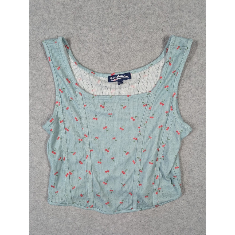 Freshman  1996 Girl Top Large 12-14 All Over Cherry‎ Print Sleeveless Tank
